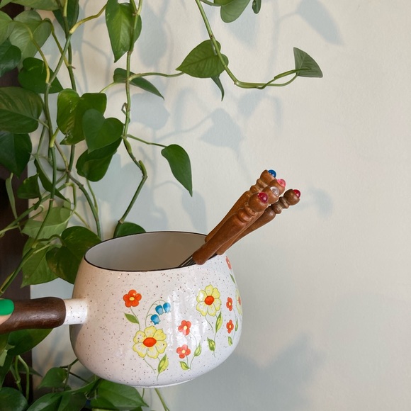 🌼vintage floral fondue set - Picture 13 of 14